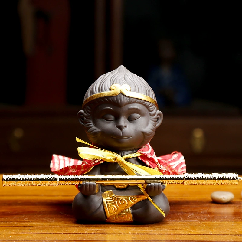 Оптовые чайные питомцы борются с Буддой Qi Tian Da Shengmei Monkey King Wukong Golden Hoe, креативная Zisha чайная церемония аксессуары