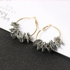 Fashionable earrings, cloth, Korean style, bright catchy style, flowered