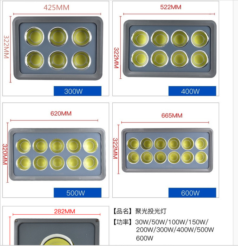 led flood light outdoor waterproof super bright light 100w400w500w600w outdoor basketball court workshop lighting