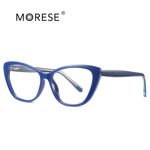 Foreign trade wholesale European and American fashion black frame anti-blue light flat mirror TR90 street photography glasses frame transparent frame for women 2004