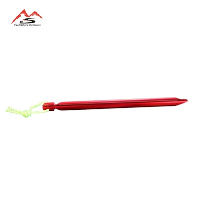 Wholesale spot FeelNature outdoor 3-edge spiral nail 7 series aluminum nail with rope head nail tent nail (Çadırlar) - red-single