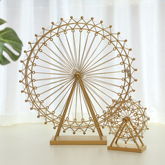 鐵藝摩天輪擺件旋轉發光家居裝飾品客廳電視櫃咖啡廳擺設攝影道具