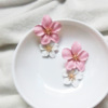 Accessory, long spray paint, universal earrings, simple and elegant design, flowered, wholesale