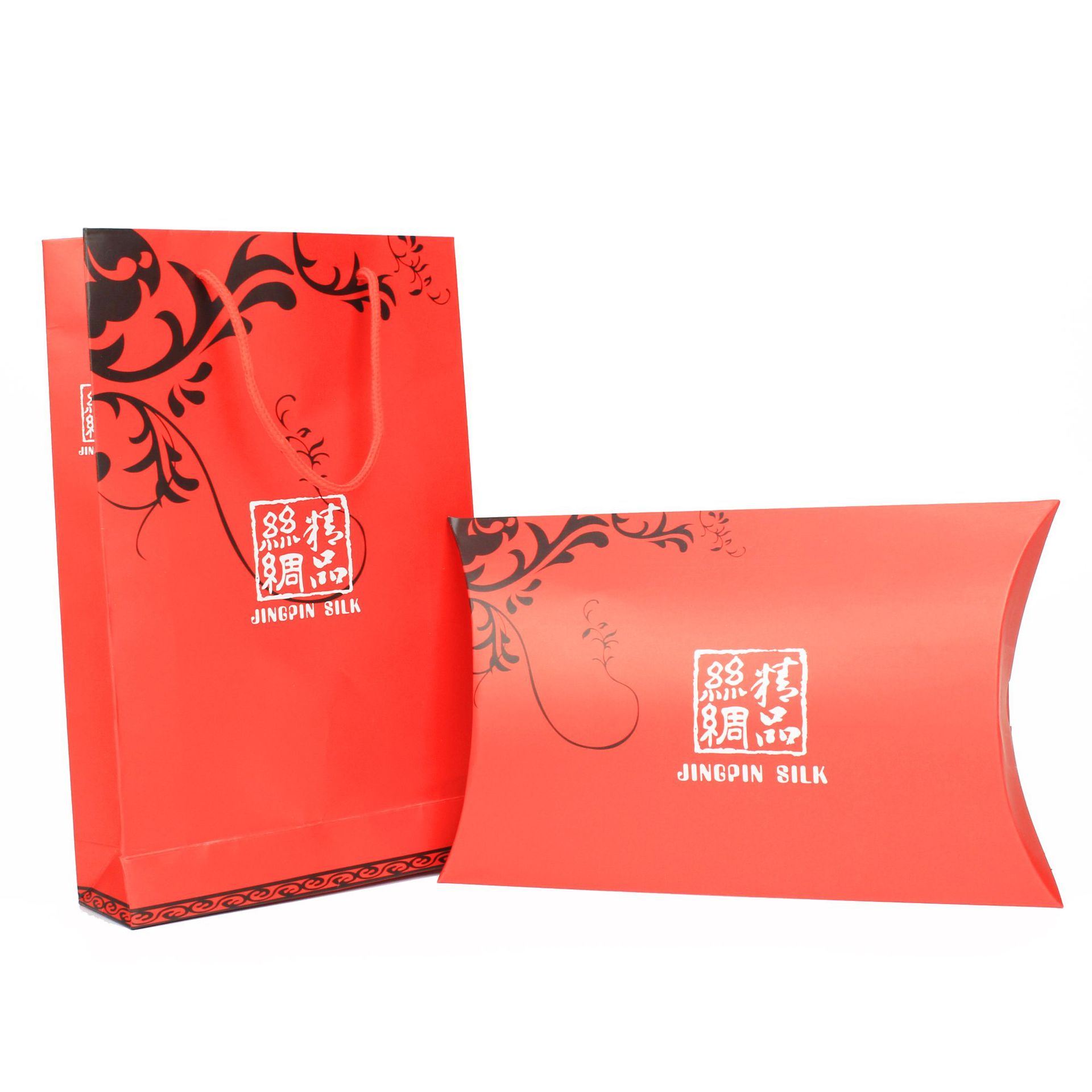 絲绮圍巾 壹件代發 精品絲綢大紅色圍巾禮盒套裝