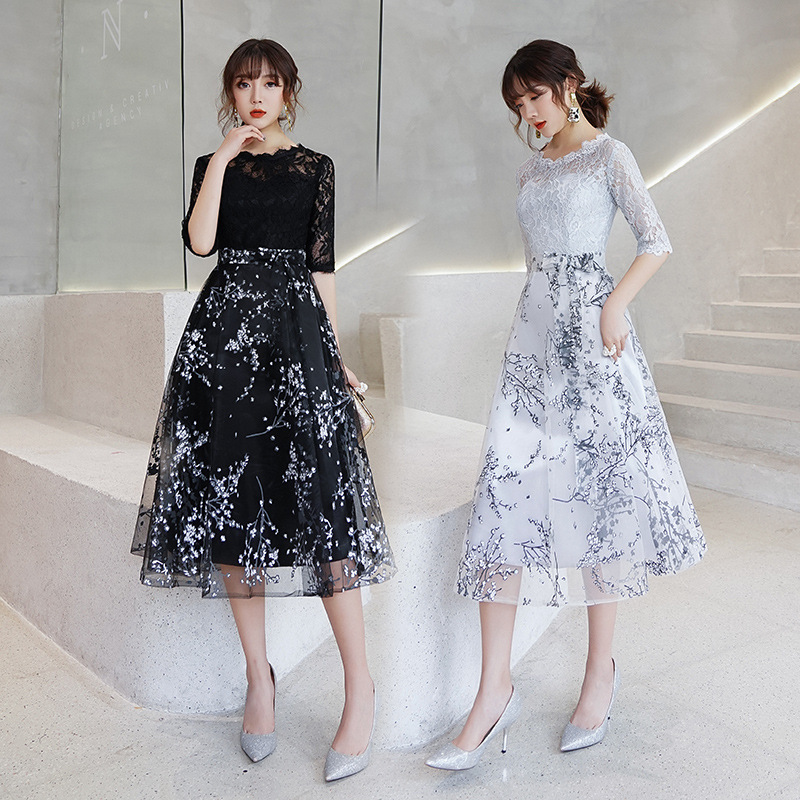 Vestido de noche para las mujeres 2024 nuevo verano Amazon banquete elegante temperamento largo señora anfitrión cena vestido