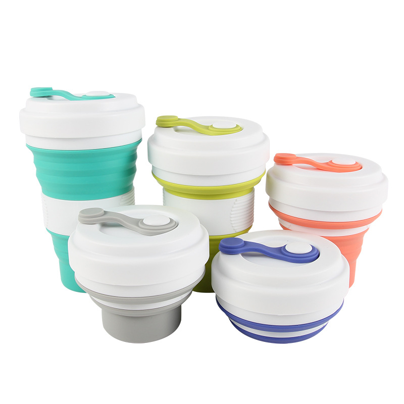 550ML创意硅胶折叠咖啡杯硅胶折叠水杯 创意礼品水杯|ru