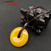 High-end protective amulet, buckle, woven adjustable pendant handmade, emerald necklace cord sandalwood wax agate, knit yourself