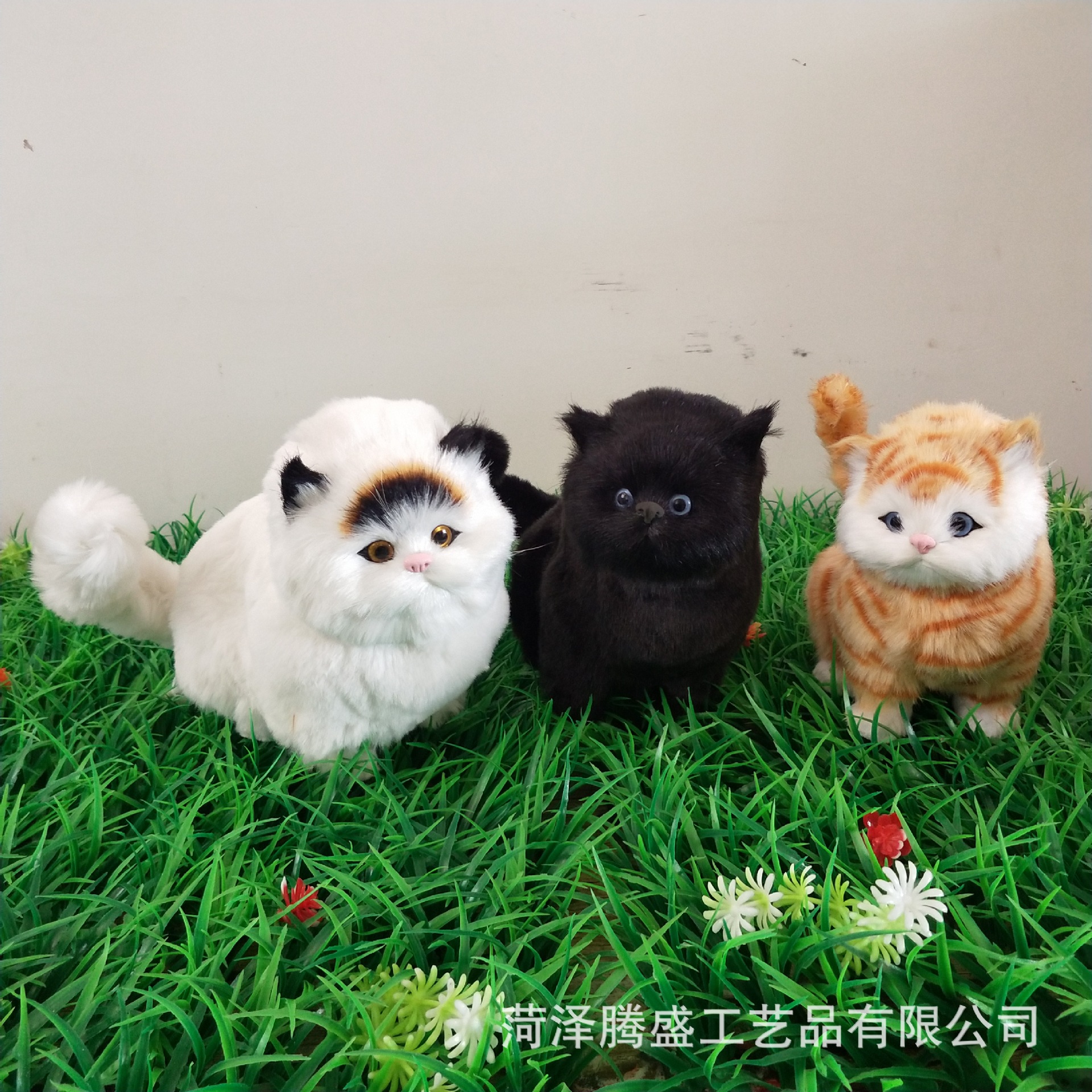 Car accessory simulated cat plush model fur craft children's toy home desk decoration wholesale