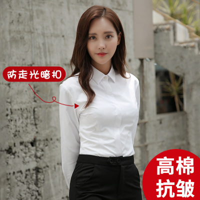 2020 new pattern Cambodia Long sleeve shirt spring and autumn Dark placket Business Suits Europe and America business affairs leisure time Self cultivation White shirt
