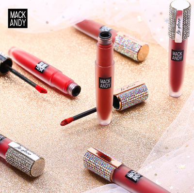 美妆玛可安迪权力钻石水润唇釉 平价哑光雾面丝绒星钻唇彩6色M036|ru