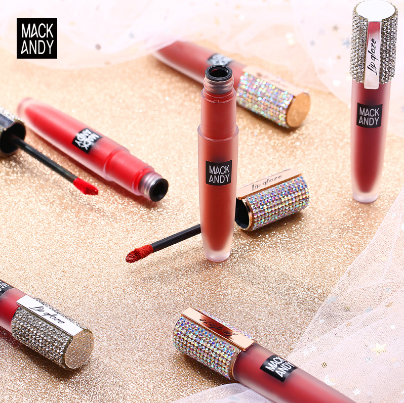 美妆玛可安迪权力钻石水润唇釉 平价哑光雾面丝绒星钻唇彩6色M036|ru