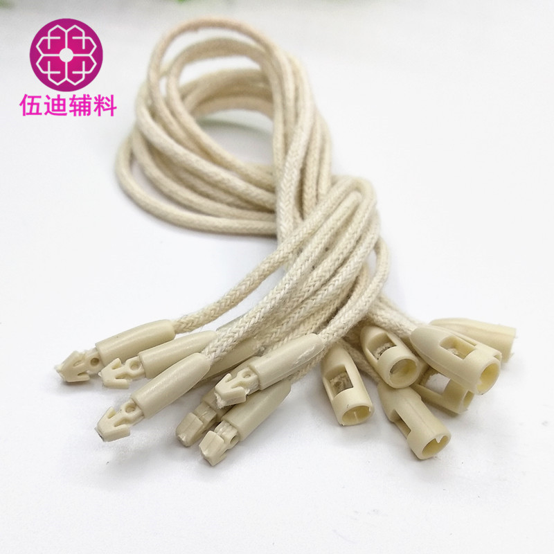 现货批发加粗织棉线子弹头吊粒吊绳 子母扣 吊牌绳手穿绳厂家直销