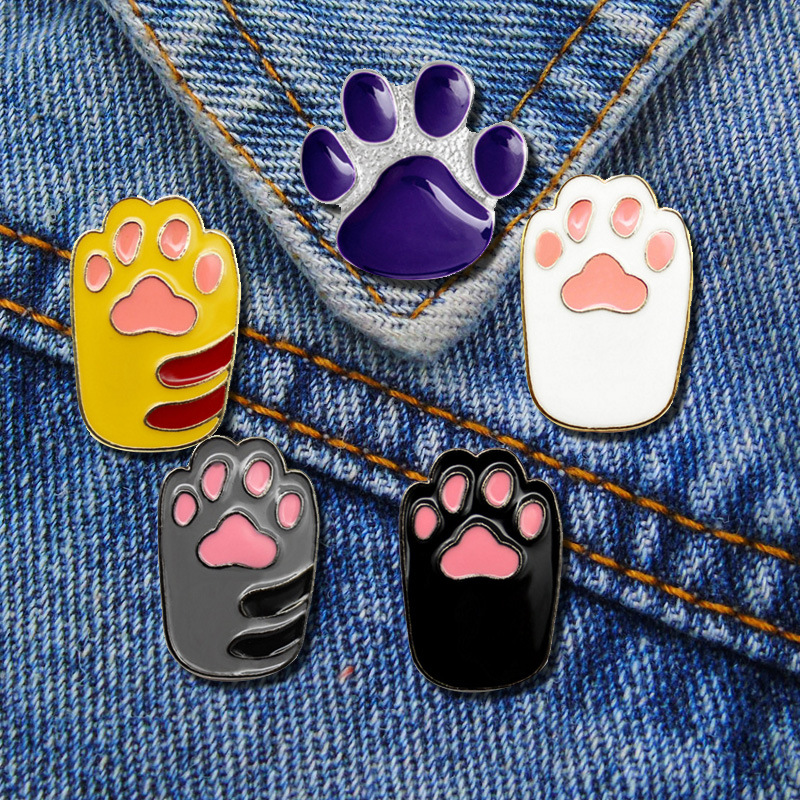6g Weight Brooches Classification Daily Occasion Cute Pin Paw Print Alloy Enamel Unisex Brooches