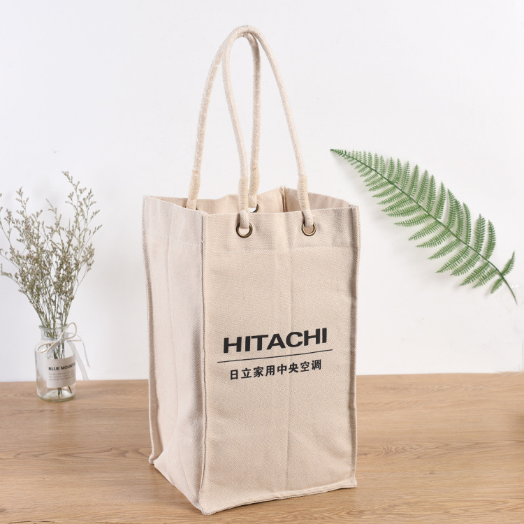 厂家批发韩时尚粗线帆布袋 广告宣传棉帆布袋 数码印帆布袋