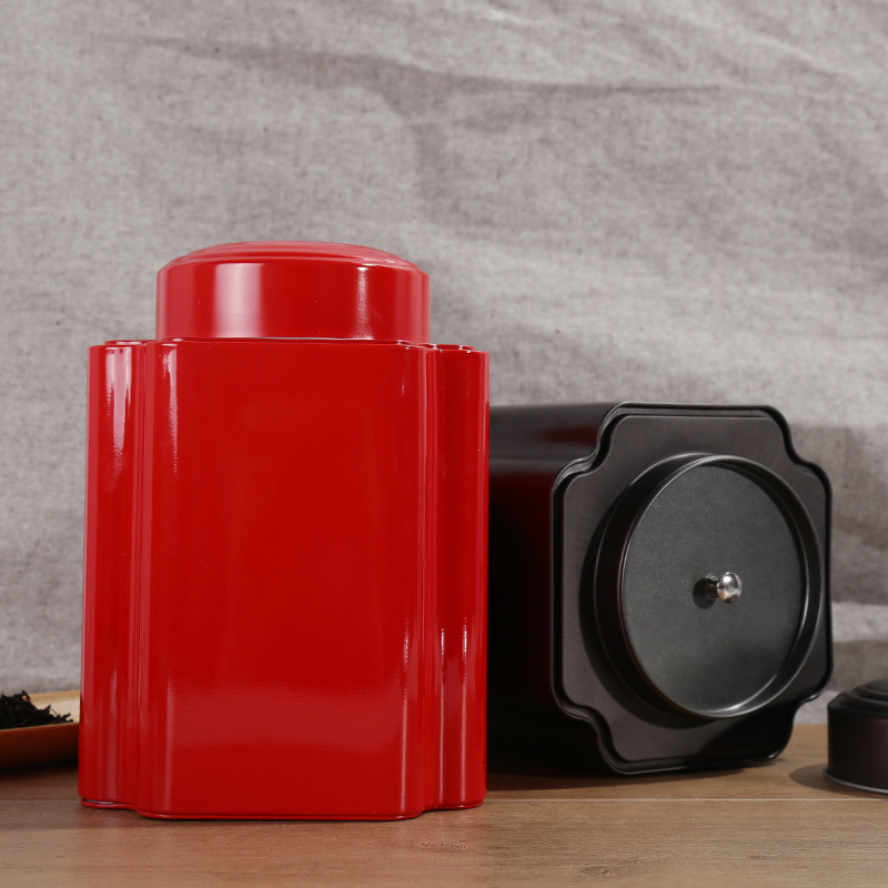 异型磨砂马口铁茶叶罐 250g包装八角如意罐子 金属茶叶铁罐