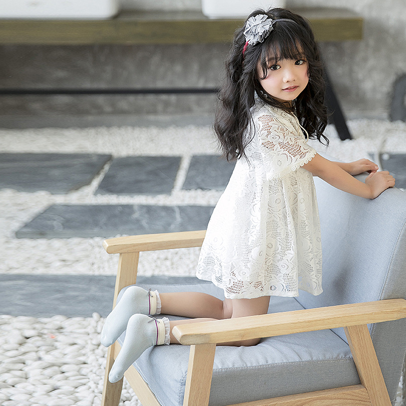 虫虫说蝴蝶结童袜松罗口 儿童纯棉春夏季女宝宝袜子 女童诸暨批发