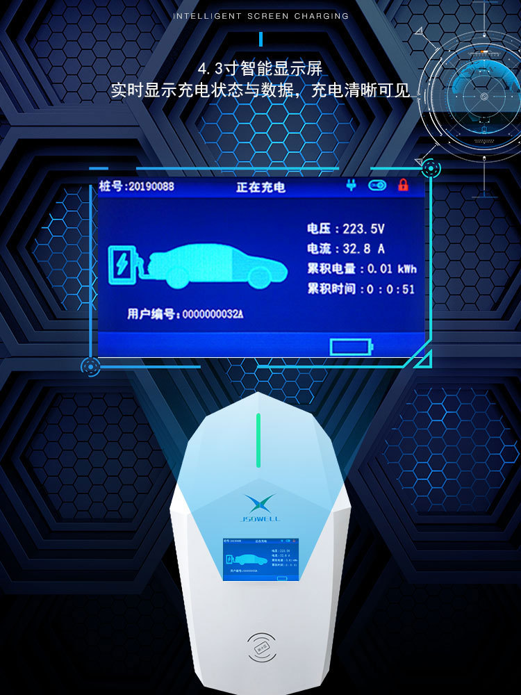 Electric Vehicle 7Kw Ac Charging Pile Baic Byd New Energy Home Screenless Charging Safety Protection Slow Charging