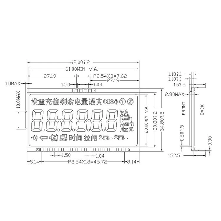 LCD-сегмент код, дисплей LCD, счетчик воды, счетчик электроэнергии, модуль дисплея LCD, модуль LCD дисплея