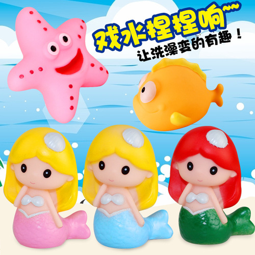 New style of playing in the water, pinching and calling Mermaid Ji, vinyl marine animal toy, mermaid doll, creative birthday gift