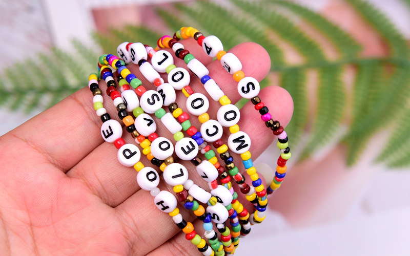 Fashion Letter Plastic Resin Beaded Women's Bracelets 1 Piece display picture 3