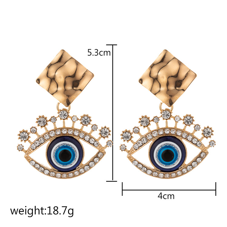 Simple Style Eye Alloy Inlay Rhinestones Women's Earrings display picture 3