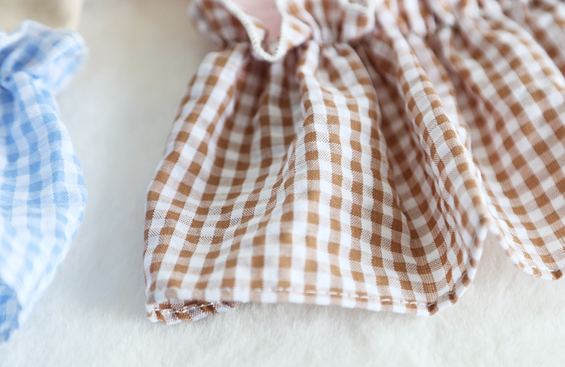 压纹蝴蝶结拼格裙