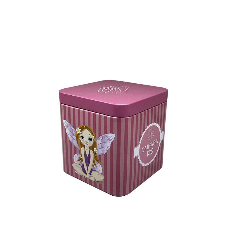 Fábrica cuadrada para niños ubicar cajas de reloj de embalaje de chocolate galletas dulces caja de hierro