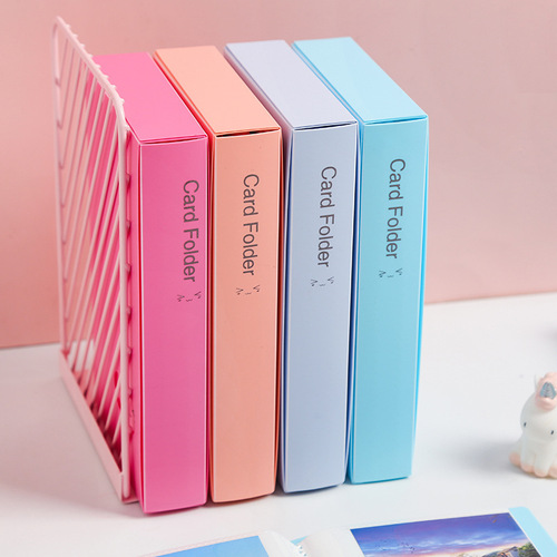 Solid color card book, business card book, card bag, large capacity business card holder, ticket collection book, 240 card slots