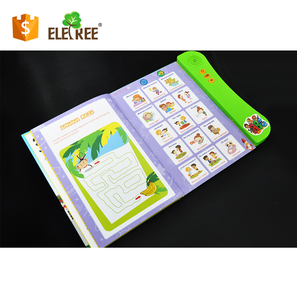 ELETREE vocal libro interactivo Español Inglés Touch Book hablando temprano enseñanza Ilustración juguete