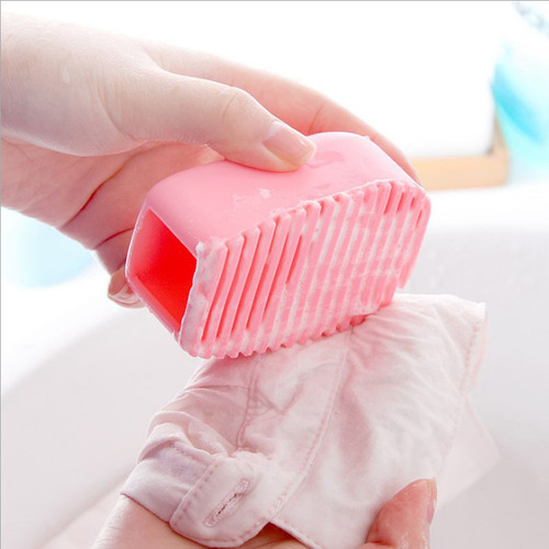 Candy Color Handheld Thickened Silicone Laundry Brush Portable Mini Washboard Washboard Cleaning Brush Wholesale