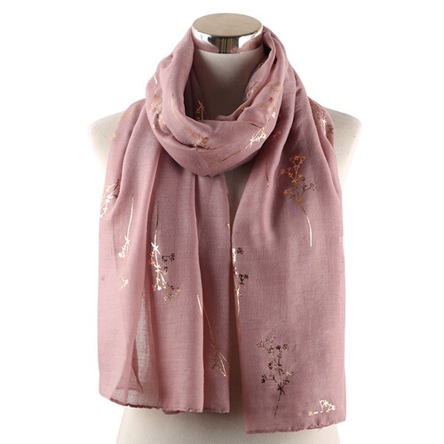 Women's European and American Style New All-Match Fashion Gold-Embossed Branch Print Scarf – Wholesale Shawl
