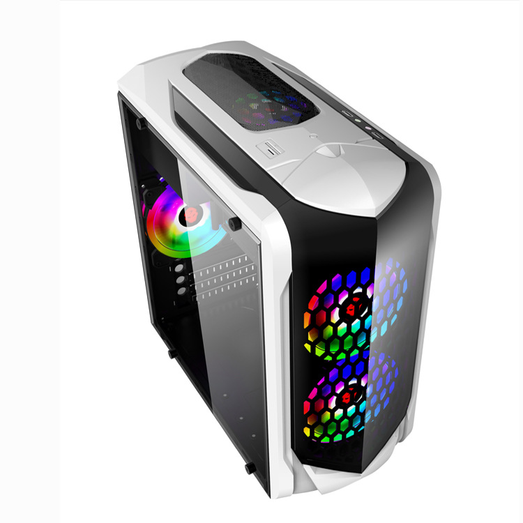 廠價批發 青派寒霜V台式機箱 電腦主機 機箱 全側透辦公家用遊戲