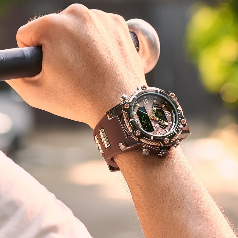 KADEMAN cardeman K9055G nuevos hombres reloj despertador calendario multifunción deportes impermeable cinta reloj
