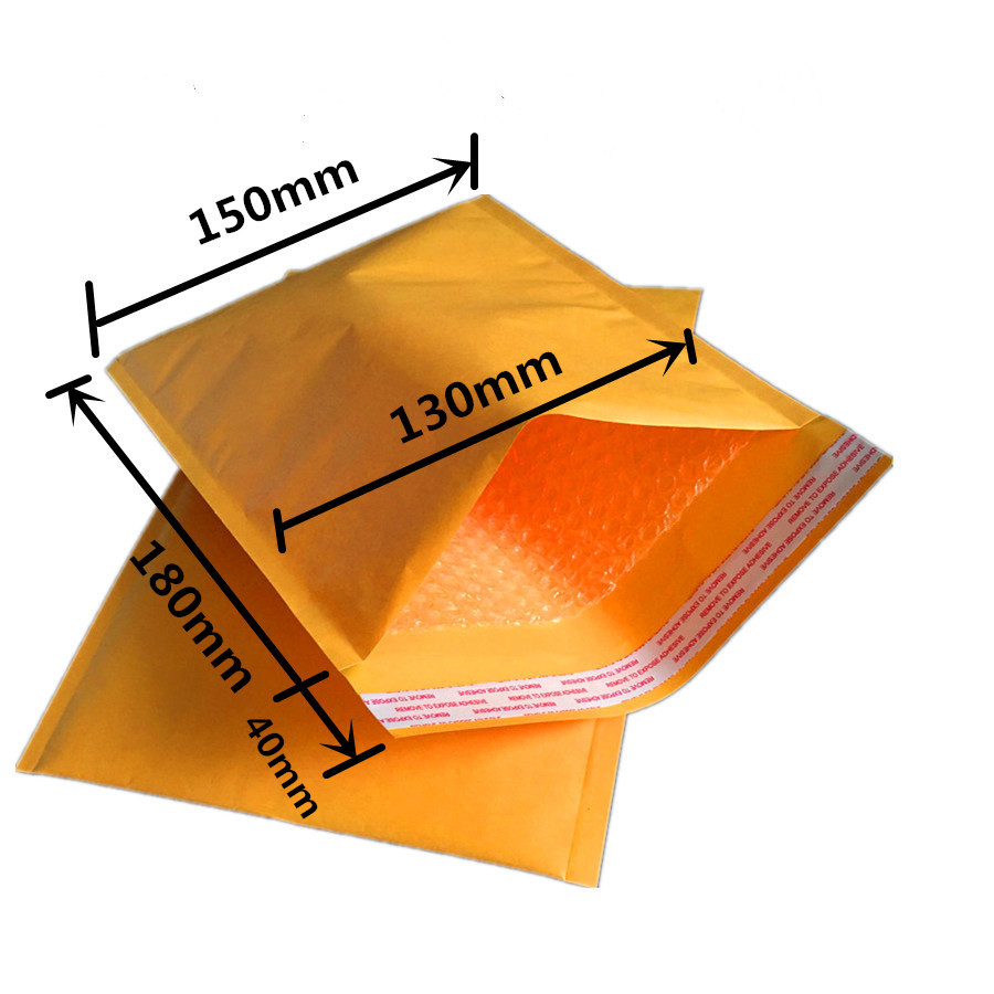 现货气泡信封袋黄色15X18cm手机壳饰品包装快递袋可印刷LOGO
