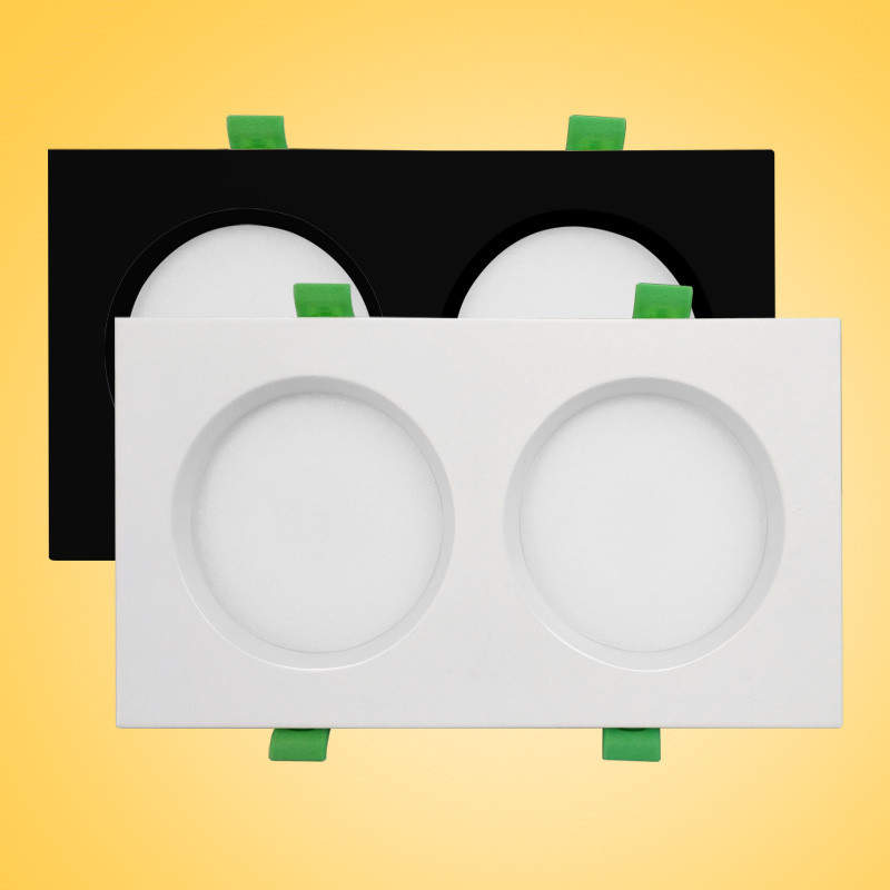 源头厂家LED嵌入式双头筒灯商用方形射灯家用格栅灯斗胆灯|ms