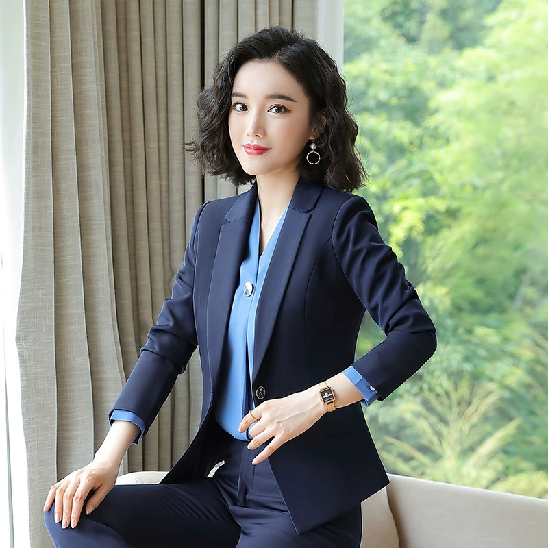Женский костюм с длинными рукавами, деловой костюм для собеседования, элегантный деловой пиджак, женский костюм высокого класса.