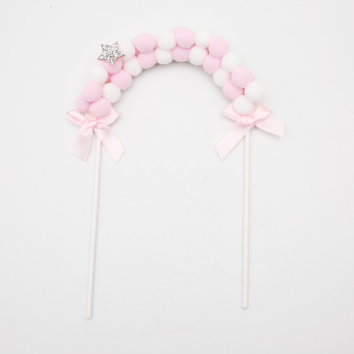 Manufacturer ins cake decoration plug-in card golden beads hair ball arch birthday baking cake arch scene