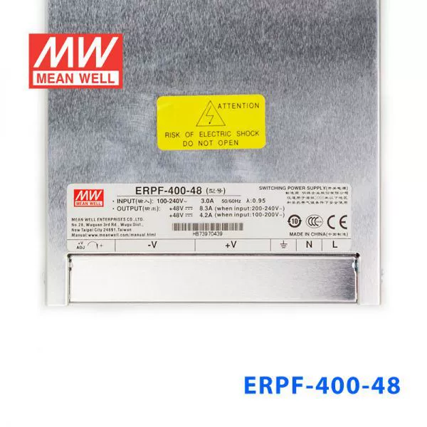 Тайвань Минвэй Пауэр ERPF-400-48 400Вт/48В/8.3А Однометровый выход закрытый выключатель источник питания
