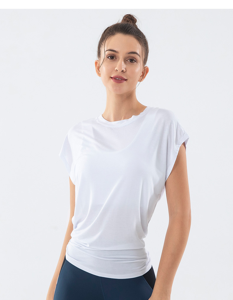 Camiseta suelta de yoga de secado rápido para mujer, ropa de nihaostyles al por mayor NSSMA77581