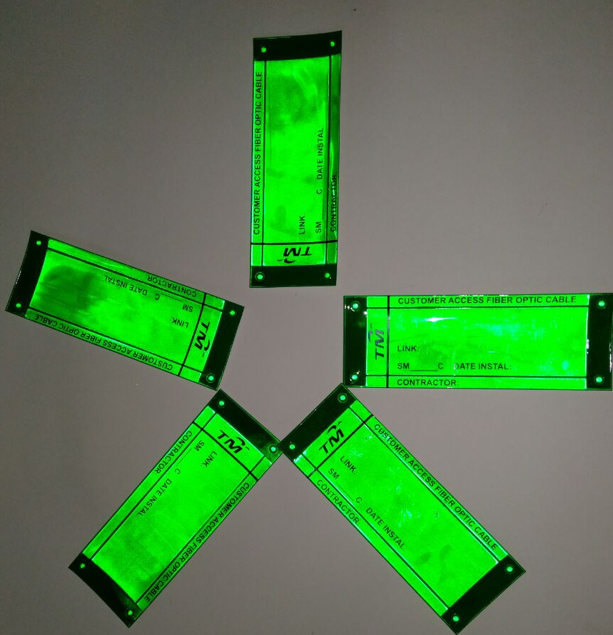 厂家定制 彩色丝印电压反光标 高亮反光晶格标 PVC反光印刷标