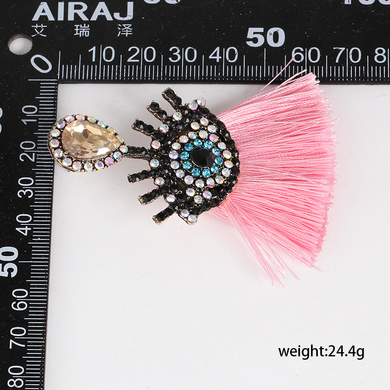 Fashion Vintage Diamond Eye Tassel Earrings display picture 19