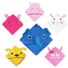 ins爆款儿童带帽动物造型浴巾婴幼儿浴巾卡通浴袍0-6岁吸水浴袍
