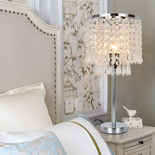 跨境现代简约卧室床头水晶装饰台灯创意个性浪漫婚庆婚房水晶台灯