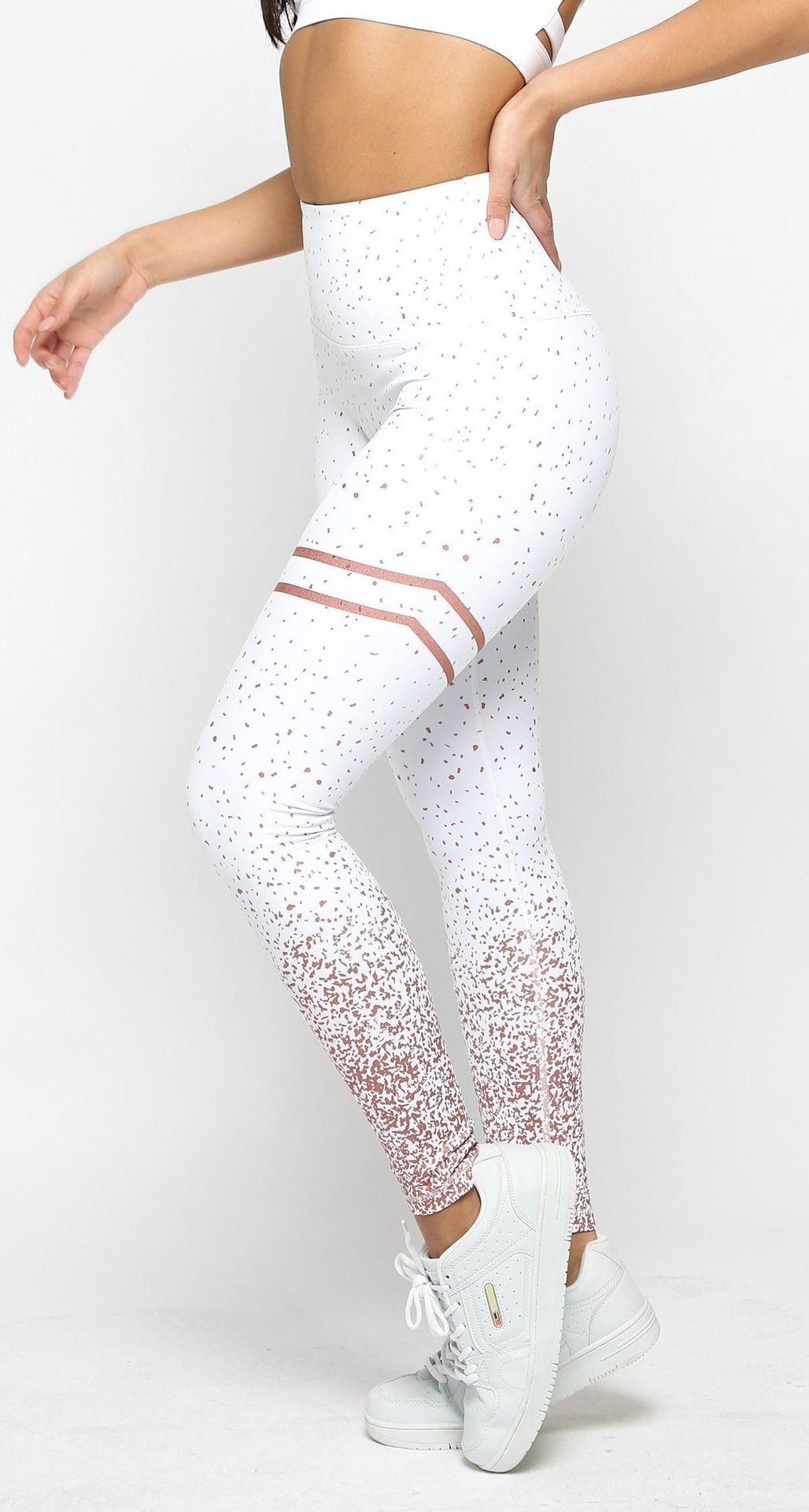 new hot stamping printed high waist stretch fitness slim yoga pants NSLX14703