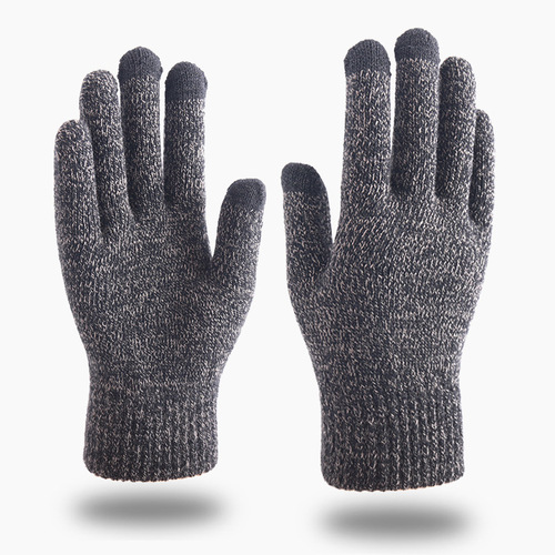 Love Warm Wholesale New Knitted Gloves Autumn and Winter Outdoor Finger Wool Warm Thickened Touch Screen Gloves