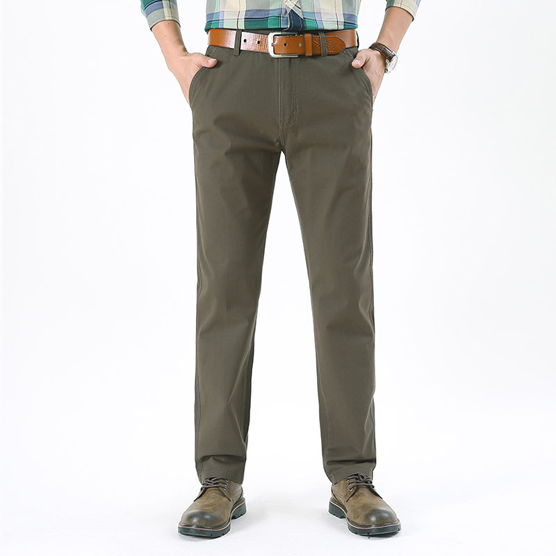 Pantalones casuales transfronterizos de los hombres sueltos pantalones rectos de los hombres de negocios de mediana edad estiramiento pantalones de los hombres del todo-fósforo pantalones sueltos al por mayor 8898 image 4