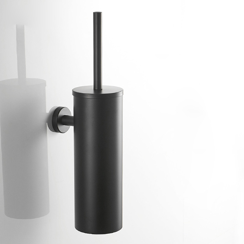 304 de acero inoxidable Negro traje de baño cepillo de baño inodoro titular montado en la pared de perforación desodorante tubo largo