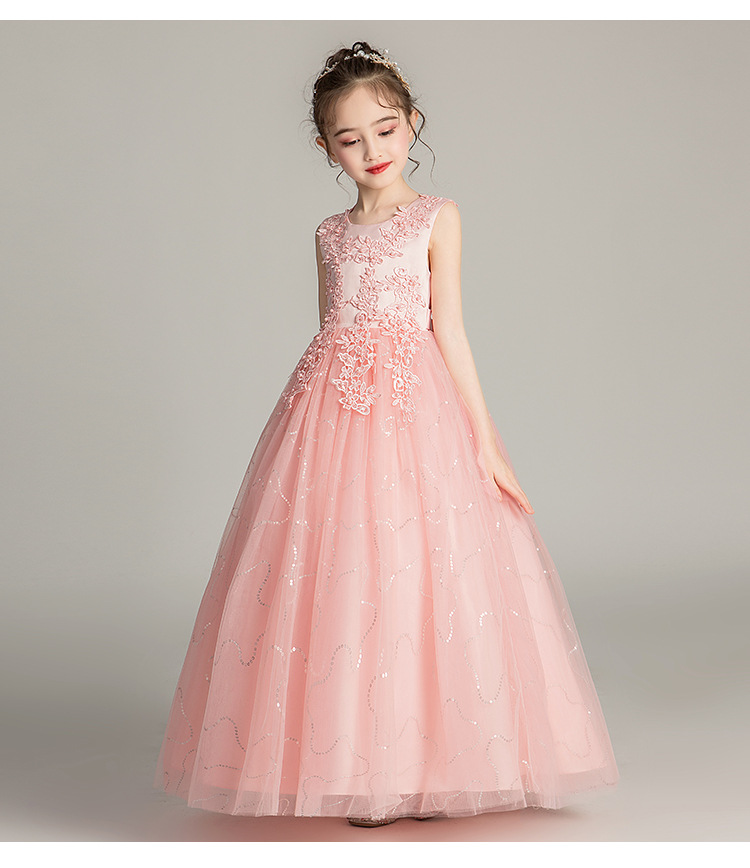 Princess Solid Color Patchwork Polyester Girls Dresses display picture 1