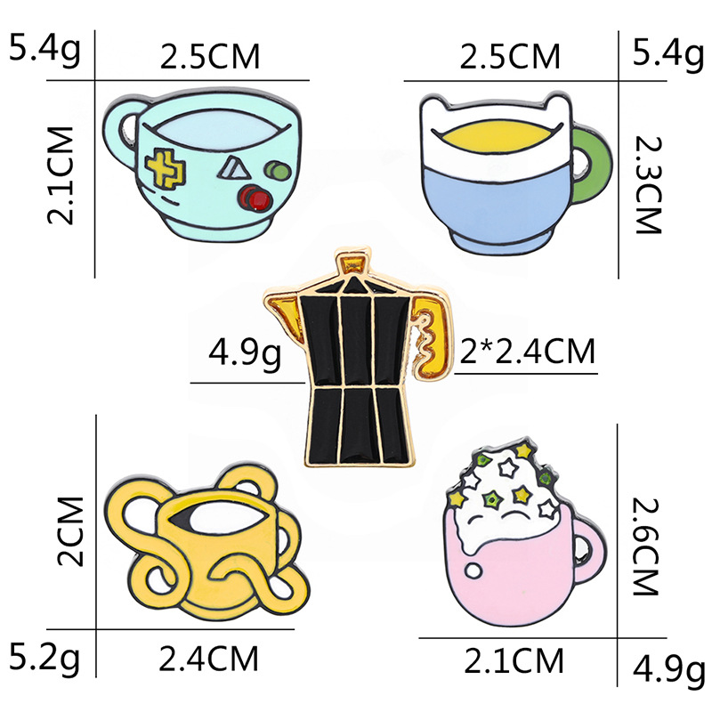 10g Weight Brooches Classification Daily Occasion Alloy Material Cartoon, Colorful, Badge, Cup, Cattle Pattern Unisex Gender Fashion Style Enamel, Enamel Craft Fashion Pin Cartoon Colorful Badge Alloy Enamel Unisex Brooches 无