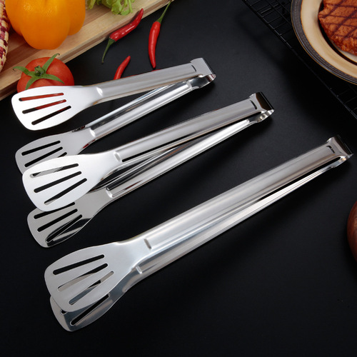 Factory direct sales stainless steel food tongs, household steamed bun/bread tongs, barbecue tongs, steak tongs, buffet-specific tongs